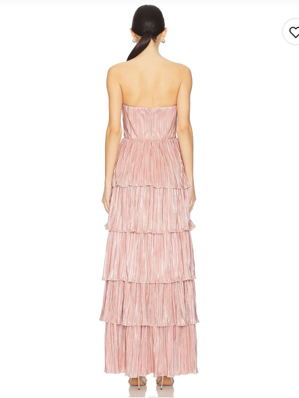 Lovers + Friends Rose Gold Strapless Tiered Maxi Dress - Picture 2 of 3